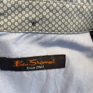 Ben Sherman Gray and Blue Geometric Shirt